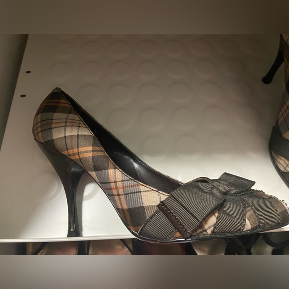 Brown Tartan JLo Stiletto Heals - Picture 2 of 4